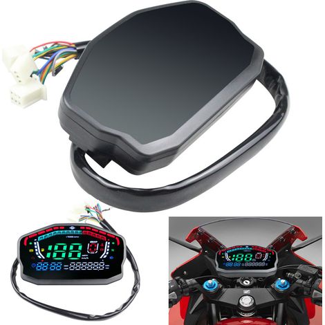 Motorcycle modification with color LCD dashboard, adjustable speed (1 to 6 levels), odometer, tachometer, coolant temperature and fuel gauge, 2 or 4 cylinders.