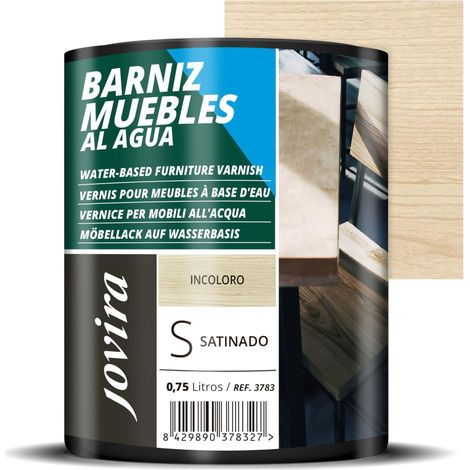 Vernis Meubles à l'eau pour le soin et la décoration des meubles en bois. 750 Millilitres, Satinée (1/5)