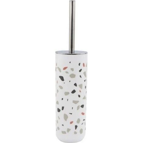 TRADE SHOP - Portascopino Graniglia In Plastica Bianco Multicolore 9.1x26.8 Cm Scopino 69843 - (1/2)
