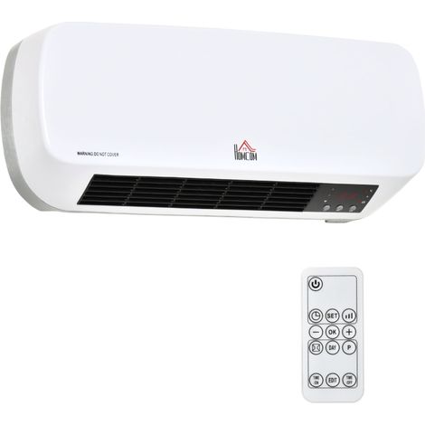 Radiateur soufflant mural 2000W avec télécommande, 2 modes de chauffage, écran LED, minuterie 12h pour salle de bain (1/5)