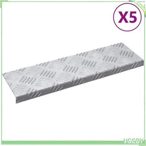 4104232 Nez de marche 5 pcs Argenté 60 x 18 x 2,5 cm Aluminium (1/4)
