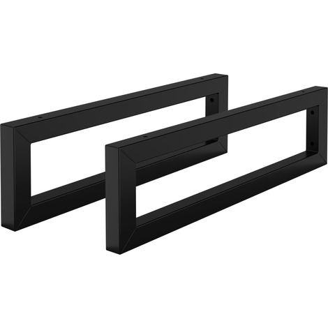 ML-Design Set di 2 staffe a muro rettangolari 500x150 mm in acciaio, nero, con materiale di montaggio, supporti per scaffali aperti, mensole per lavabo e scrivania, mobili, reggimensola da parete (1/5)