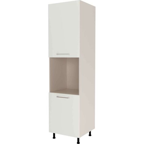 Columna horno con 2 puertas acabado en blanco mate, 235 cm(alto)60 cm(ancho)60 cm(largo) (1/4)
