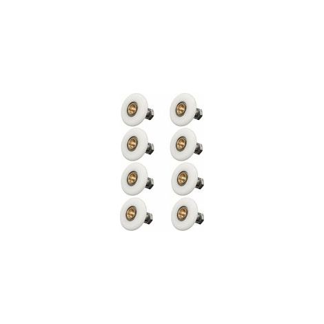 Juego de 8 rodillos para puerta de ducha, 19 mm – Nylon de alta calidad y acero inoxidable – Con tornillos – Compatible con mamparas de ducha