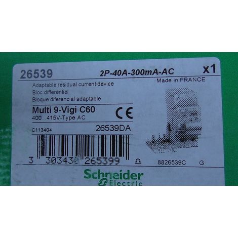 VIGI C60 2P 40A 300mA-AC SCHNEIDER 26539 Bloc Diff‚àö©rentiel