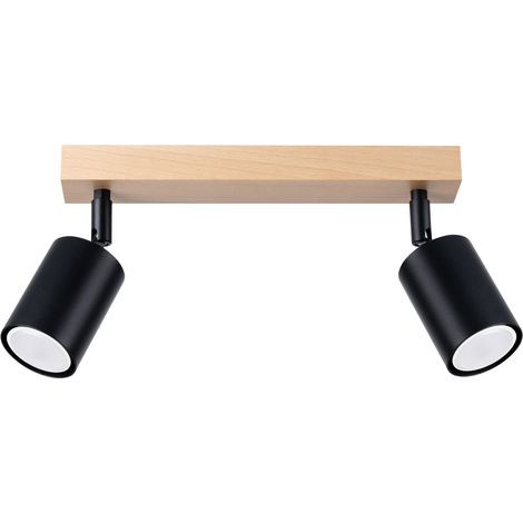 Lámparas de techo Verdo madera negra acero/madera 2xGU10  46cm Sollux (1/2)