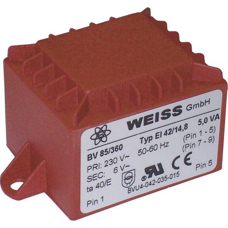 Weiss Elektrotechnik 85/362 Trasformatore per PCB 1 x 230 V 1 x 12 V/AC 5 VA 417 mA (1/2)