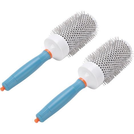 Brosse à Cheveux Ronde en Céramique, Brosse de Coiffure Professionnelle avec Dents en Nylon et Tube en Aluminium pour Usage Domestique en Salon, Ensemble de 2 Pièces, Conception (53) (1/5)
