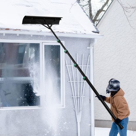 Jiubiaz 108-360CM Rastrello telescopico per neve in alluminio con 4 aste di collegamento regolabili - Leggero (1/5)