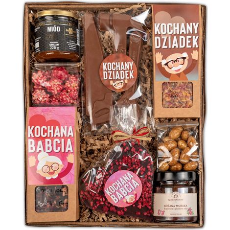 Regalo para el Día de los Abuelos: un juego de dulces y una cesta de regalo con té. (1/5)