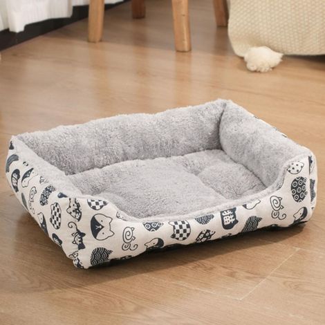 Warm Dog Basket, Plush Cat Basket, Dog Cushion, Pet Mat with Non-Slip Backing, Soft Washable Cushion, for Large Medium Small Pets (Cat, S (45x30cm)) (1/5)