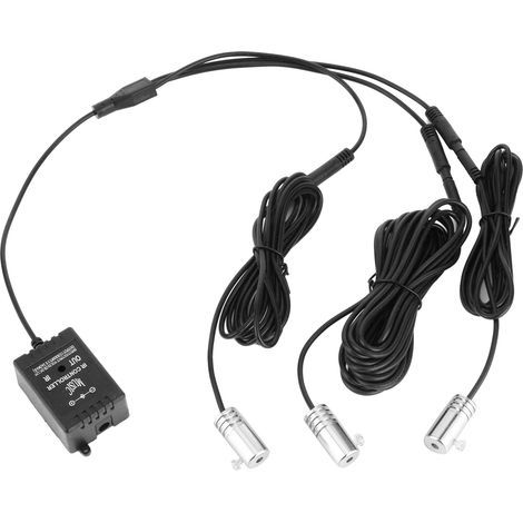Projecteur d'ambiance LED décoratif intérieur de voiture avec éclairage RGB, télécommande et contrôle musical pour portière et tableau de bord, prise allume-cigare avec 3 lumières (1/5)