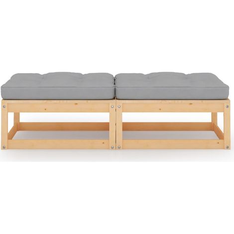 Maison Exclusive - Garten-Fußhocker mit Kissen 2 Stk. Massivholz