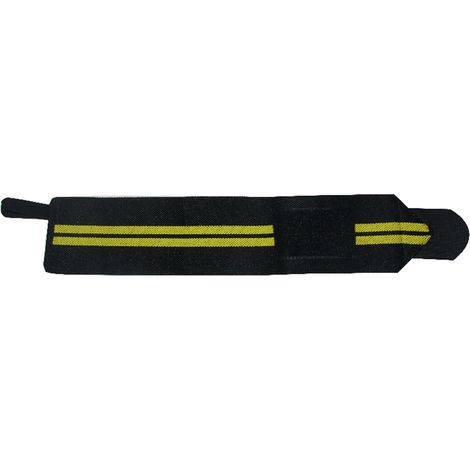 1 Paire de Bandes de Poignet pour Musculation avec Support de Pouce, Attaches d'Entraînement et Bracelet d'Enroulement (Noir & Jaune) (1/4)