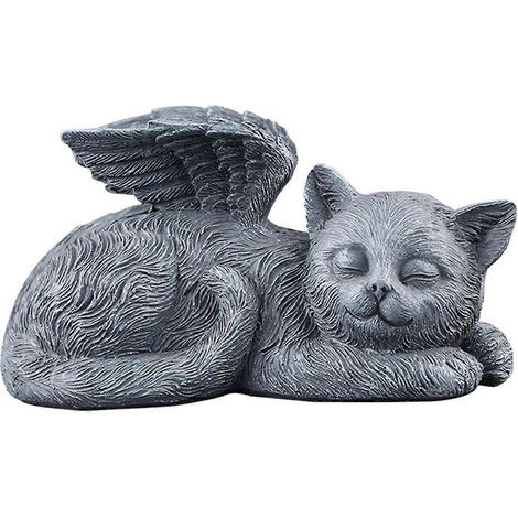 Statue commémorative de chat ange, cadeau, statue, pierre tombale pour animal de compagnie, ornements animaux (1/5)