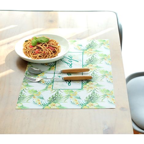Set de 1 dessous de plat rectangulaire PVC antidérapant isolation thermique déco table salle à manger 45x30cm 1