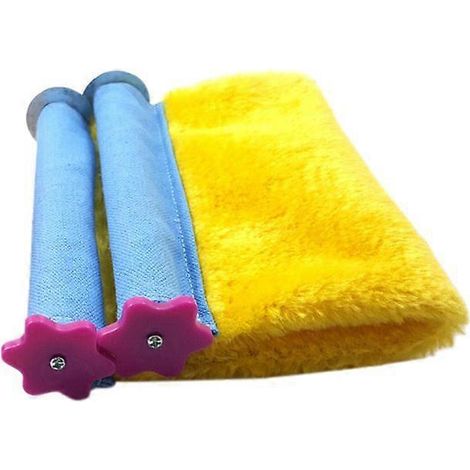 Nid douillet d'hiver pour oiseaux, maison suspendue en forme de hamac, plateforme en peluche avec perchoir, pour perruche, calopsitte, perroquet africain, couleur G-Jaune.