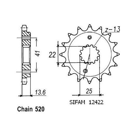 Pignon Xr 650 R 2000-2001 - 520 - 14 Dents - Similaire JTF1307