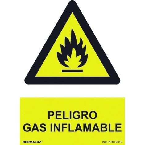 Señal 210x300mm pvc peligro gas inflamable rd30021