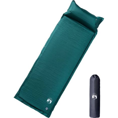 Selbstaufblasende Isomatte mit Kissen Grün