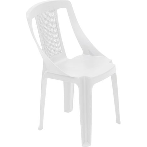 Sedia da Esterno Miniat, una Sedia, Impilabile Made in Italy, Braccioli, Bianco
