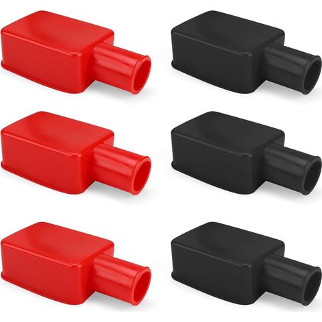 Bornes de Batterie Couvre, 6 Pièces Capuchon Battery Terminal, Caoutchouc Bornes Bouchon Protecteur, Borne de Batterie Couvercle Isolant, pour Voitures, Camions, Moto (1/5)