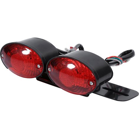 Feux arrière moto double œil de chat, support plaque personnalisé, clignotants intégrés, éclairage LED étanche (1/5)