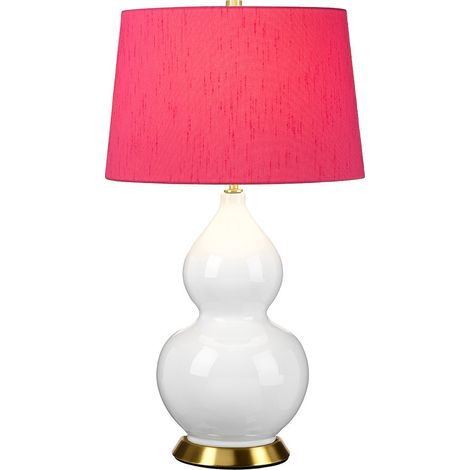 Elstead ISLA Lampada da tavolo Isla con paralume rotondo affusolato, ottone invecchiato, bianco, rosa (1/5)