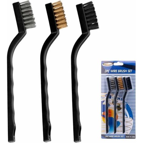 3Pcs Brosse Métallique (Nylon, Laiton, Acier Inoxydable) (1/5)
