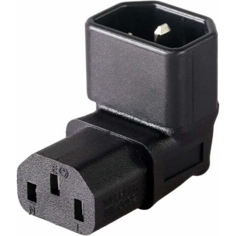 IEC C14 auf C13 Netzteiladapter / PDU Stecker TV LCD Wandmontage 90 Grad Winkel