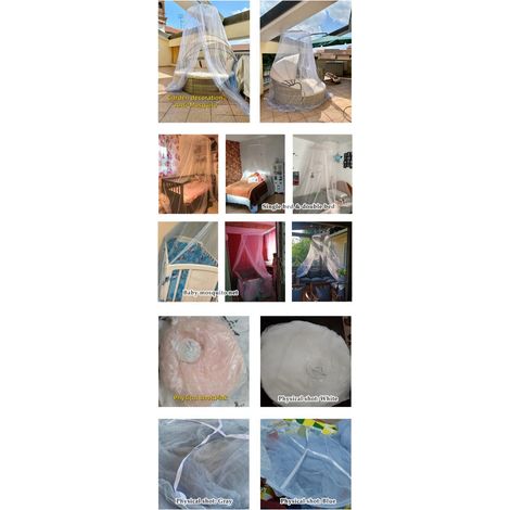 Moustiquaire dôme pliable suspendu, tente de lit anti-moustiques anti-mouches, filet intérieur et extérieur — Composition : 85 × 280 × 1100 cm, Couleur : bleu (1/5)