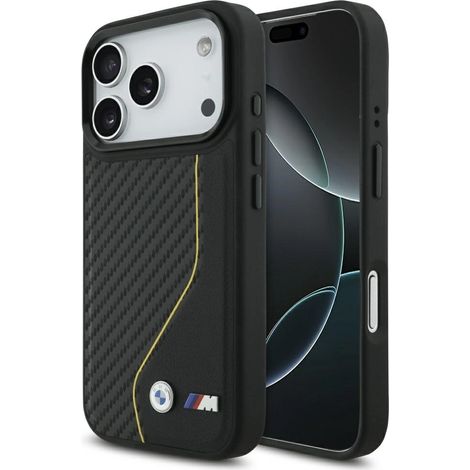 BMW M Carbon Line & Logo MagSafe Hülle für iPhone 17 Pro Gelb (1/5)