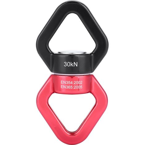 Dispositif de Rotation Sécurisé 30KN pour Escalade et Yoga, Connecteur Multifonction Pivotant (Rouge & Noir) (1/5)