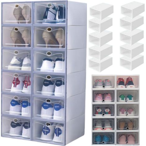 Étagère modulaire à chaussures et accessoires avec 5 compartiments transparents (1/4)