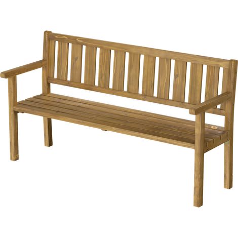 Dreisitzige Gartenbank aus Holz, Terrassenbank, 360 kg, robust, FSC-zertifiziert, für Balkon, Park, Veranda, Teakholz