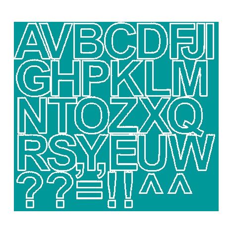 Lettere adesive autoadesive da 4 cm, turchesi lucide (1/2)
