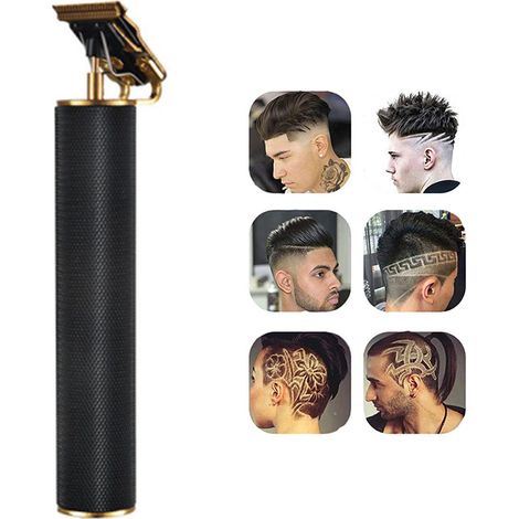Tondeuse À Cheveux - Lame En Titane T-Forme - Sans Fil Rechargeable Par USB - 5 W - 1200 Mah - Pour Coupe De Cheveux Barbe Et Contours - 4 Peignes (1/5)