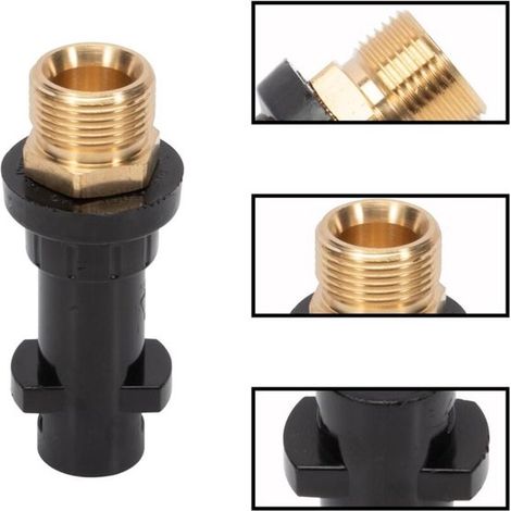 Adaptateur pour Kärcher K2 à K7, raccord M22-15 mm mâle vers baïonnette, adaptateur pour tuyau et lance de nettoyeur haute pression, jusqu'à 160 bar (1/5)