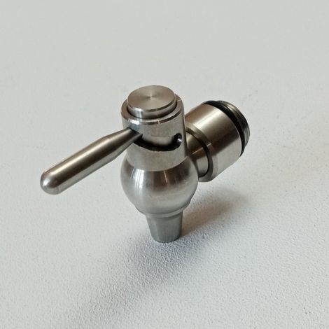 Rubinetto salvagoccia inox a leva per contenitore olio vino miele, diametro 1/2 (1/5)