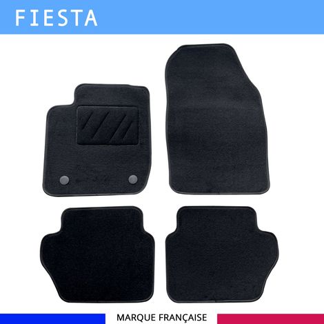 Tapis de sol voiture - Sur mesure pour  Ford FIESTA (09/2008-11/2012) - Moquette Antidérapante - Clips et Scratch - 4 pièces