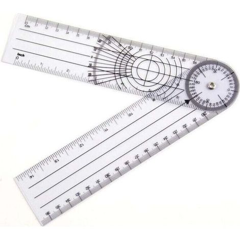 Physiotherapeutisches Goniometer, professionelles 360°-Goniometer mit Mehrfachlineal und 14-Zoll-Winkelskala für die medizinische Wirbelsäulendiagnostik - Crezuo