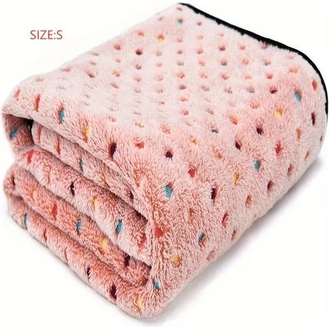 1 couverture douillette en polaire corail pour animal de compagnie, douce et chaude, lavable en machine, convient pour chiens et chats, rose, 40,6 x 5 (1/4)