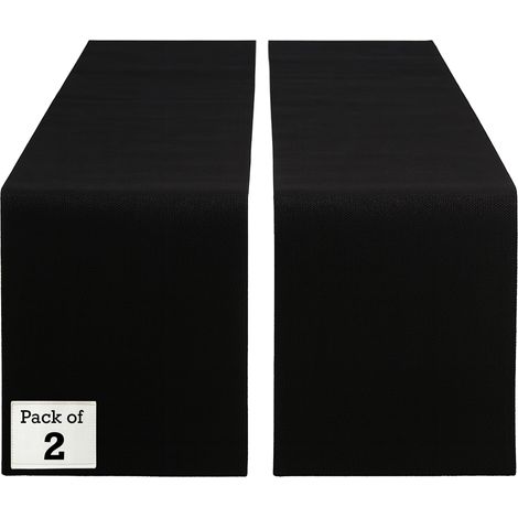 Lot de 2 chemins de table longs en toile de jute pour table à manger, cuisine, fête, mariage, décoration rustique et d'automne - 30,5 x 183 cm (1/5)