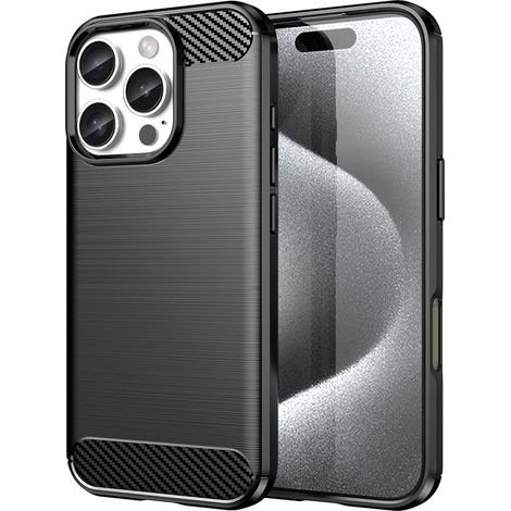 Custodia in fibra di carbonio per iPhone 16 Pro - Nera (1/5)