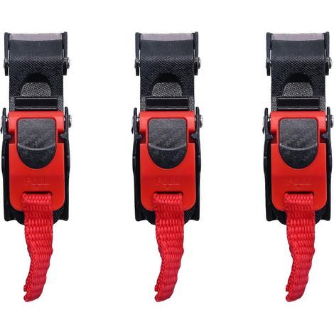 Lot de 3 clips de fixation rapide pour jugulaire de casque de moto en plastique, boucle de traction à dégagement rapide, noir et rouge. (1/5)