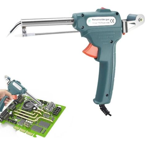 Machine à souder manuelle - Kit d'outils de soudage à chaleur externe durable et sûr 60 W - Fer à souder à chauffage rapide. outil de soudage manuel à alimentation en étain pour le soudage de circuits (1/4)