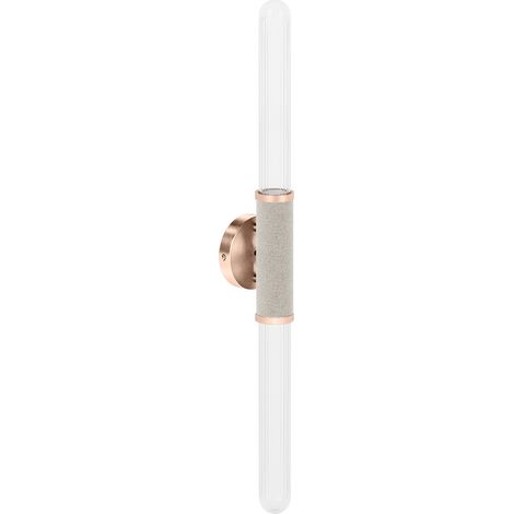 LED Wall Lamp Tube in Metal and Glass - Vintage - Wada Copper