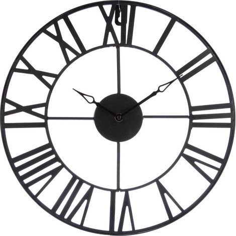 Vintage schwarze Wanduhr 36,5 cm