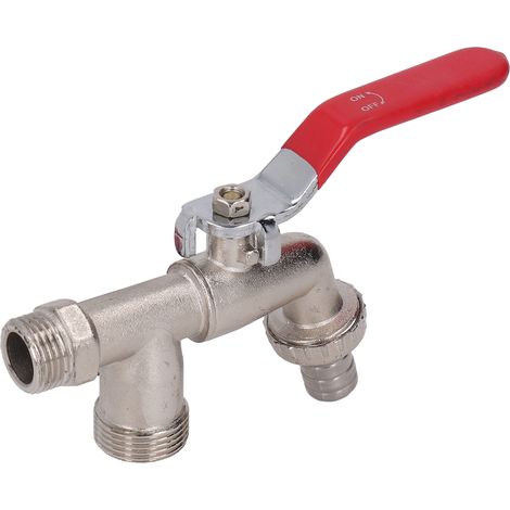Robinet Double 1 Entrée 2 Sorties pour Machine à Laver, Accessoire Jardin en Alliage de Zinc (1/5)