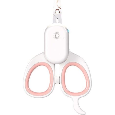 Coupe Griffes pour Chat, Multifonction Coupe-Ongles Professionnels pour Chiot & Petit Animal, Ciseaux Acier Inoxydable, équipé d'une lumière LED Haute luminosité et d'une lumière UV (Rose)